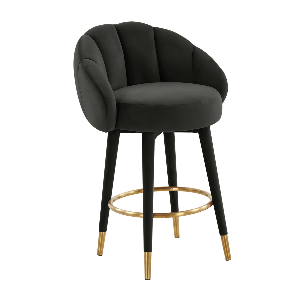 Myla Performance Velvet Swivel Stool - View 34