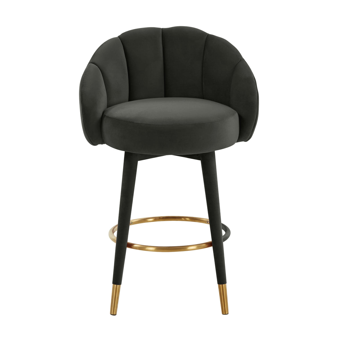 Myla Performance Velvet Swivel Stool - View 36