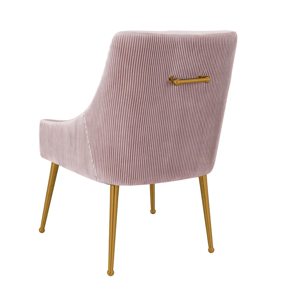 Beatrix Pleated Grey Velvet Side Chair
