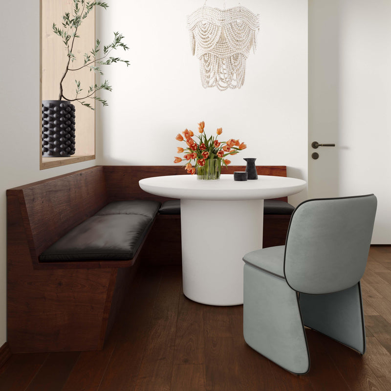 Kinsley Dining Chair with Sculptural Velvet Upholstery & Wood Frame - Modern Glam Dining Seating