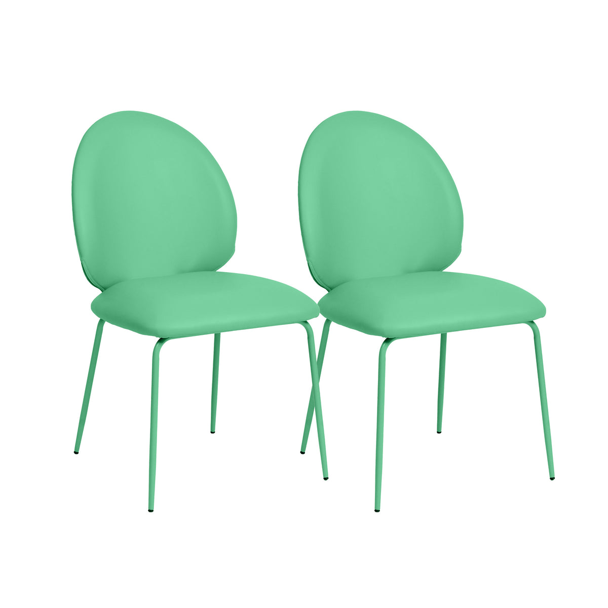 Lauren performance vegan leather kitchen dining chair in green front view