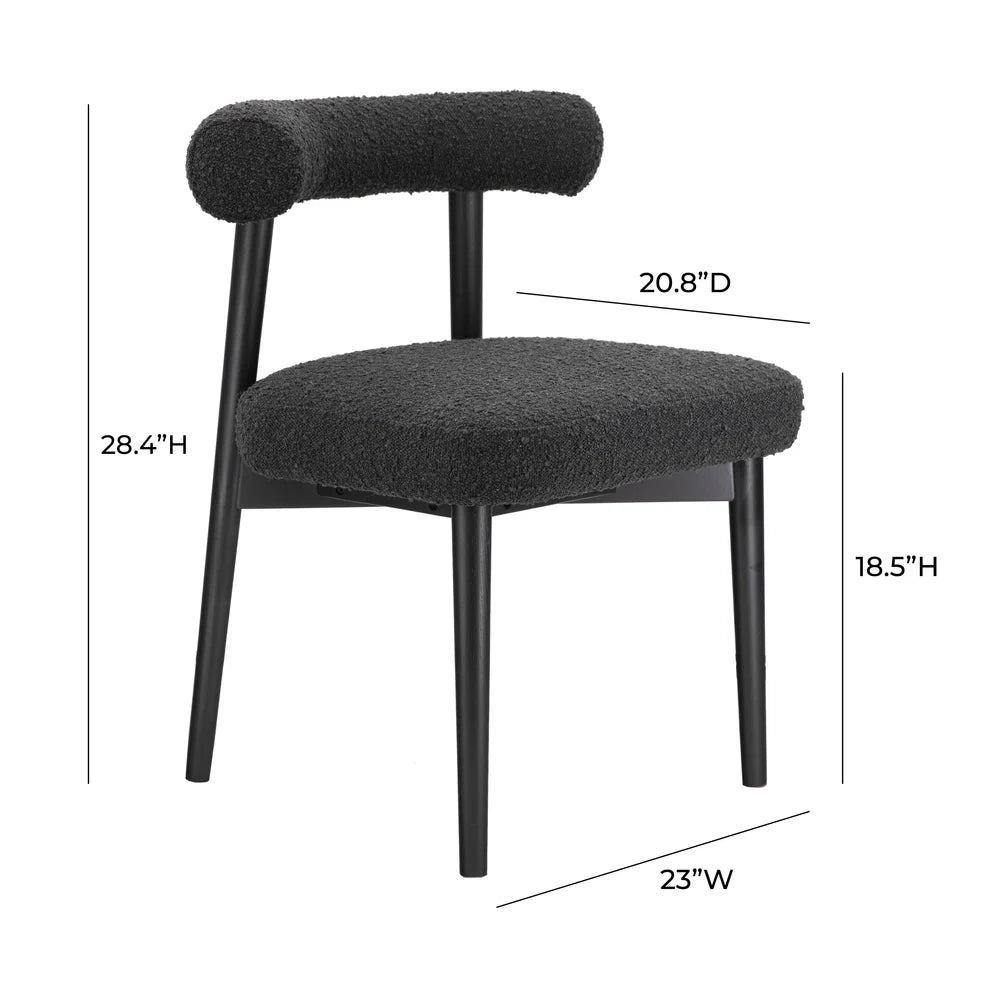 Spara Black Performance Boucle Side Chair dimensions