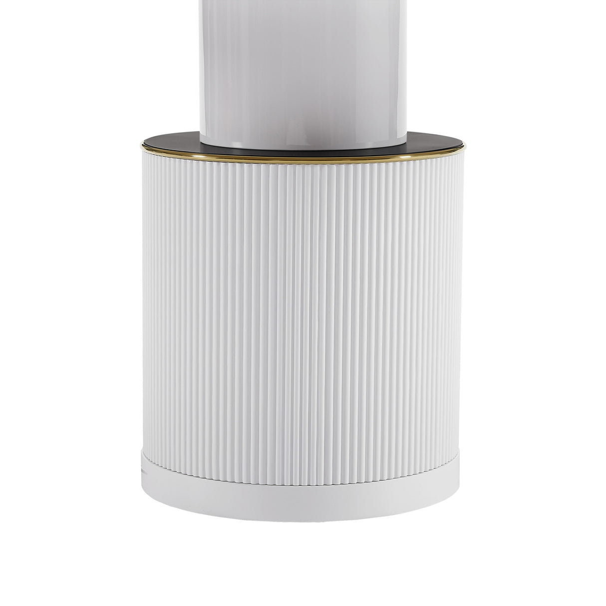 Vanessa 53" White Marble Lacquer Round Dining Table