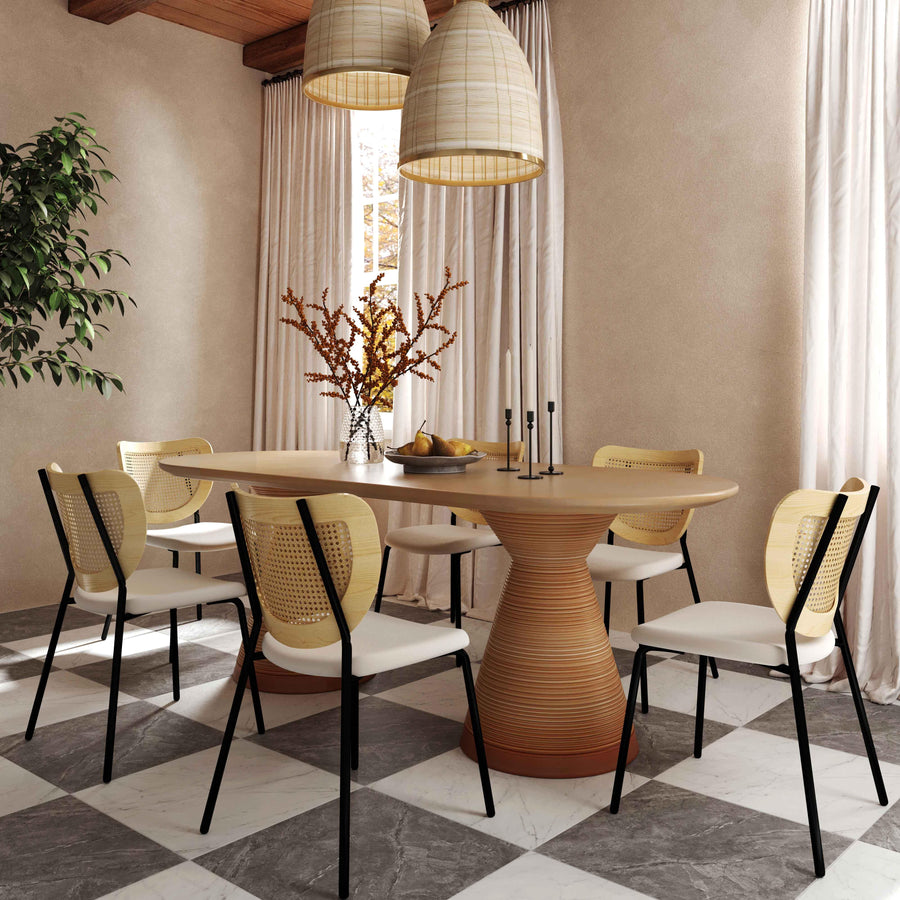 Nessie Natural Rattan Dining Chair - Set of 2