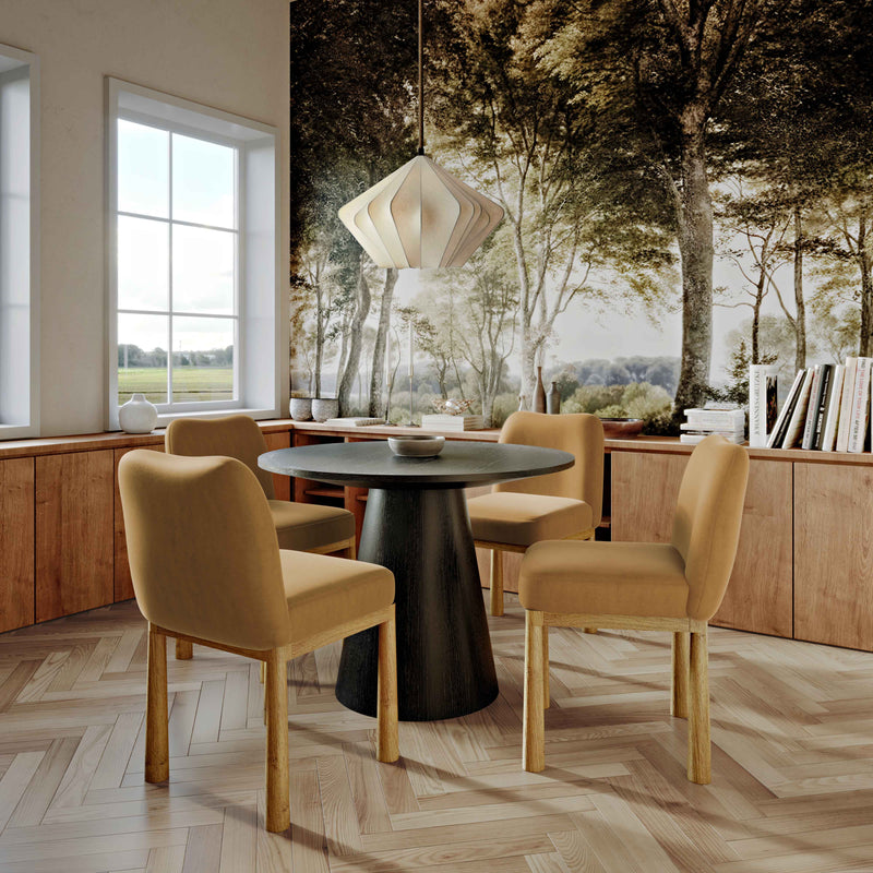 Tiara Performance Velvet and Oak Dining Chair