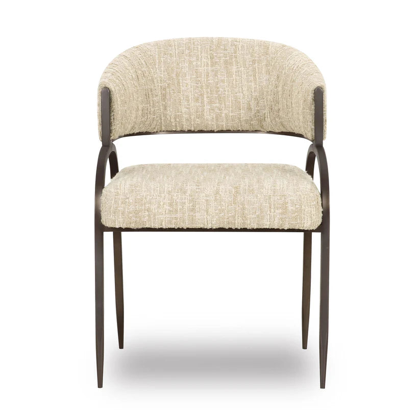 Tatum Taupe Textured Performance Boucle Dining Chair