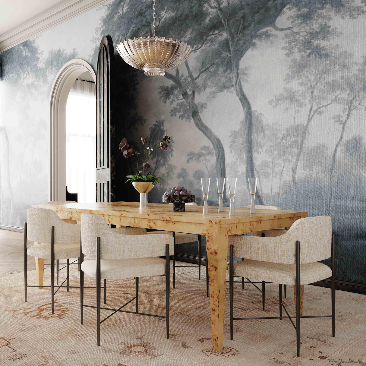 Sezanne Taupe Textured Performance Boucle Dining Chair