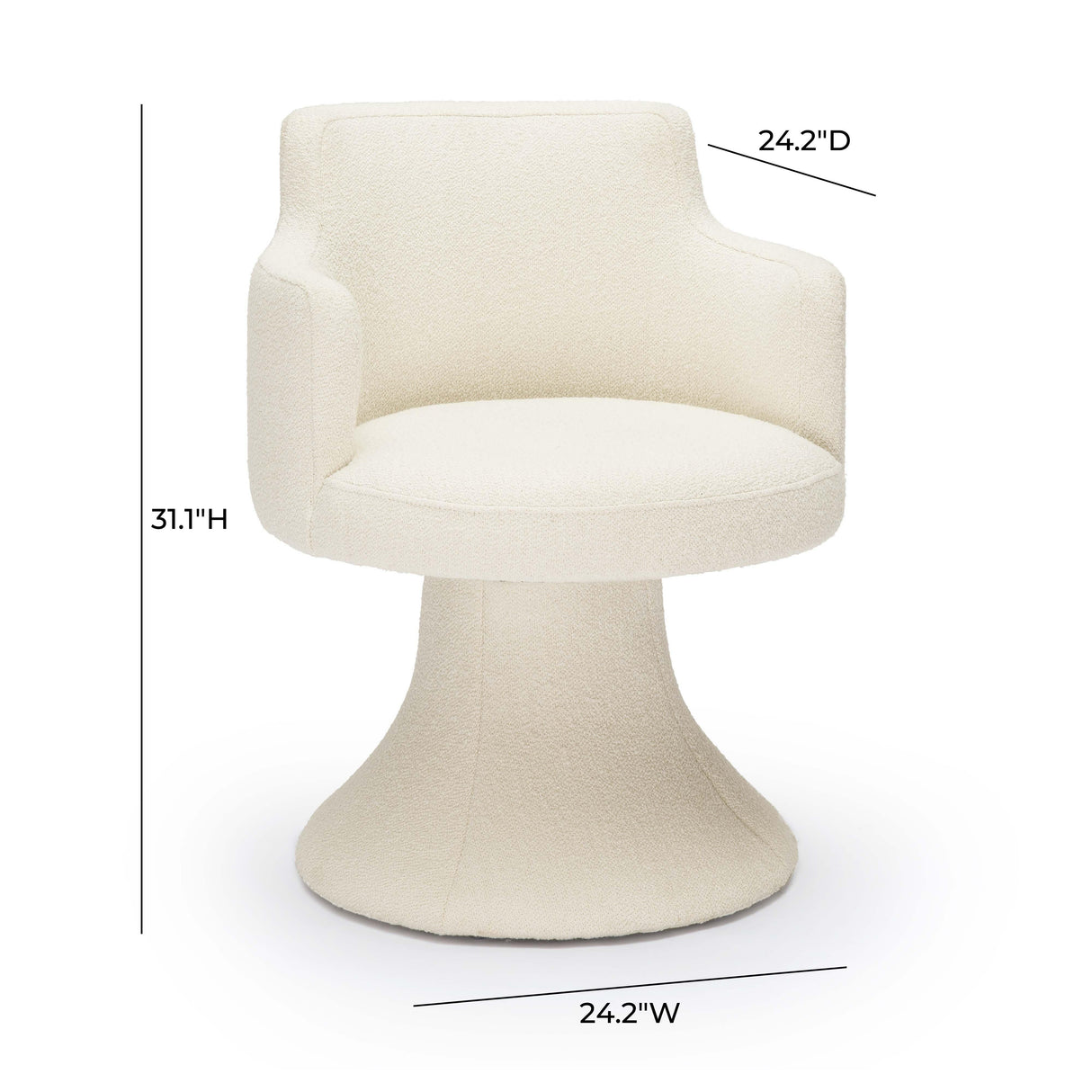 Jeffree Performance Boucle Swivel Dining Chair