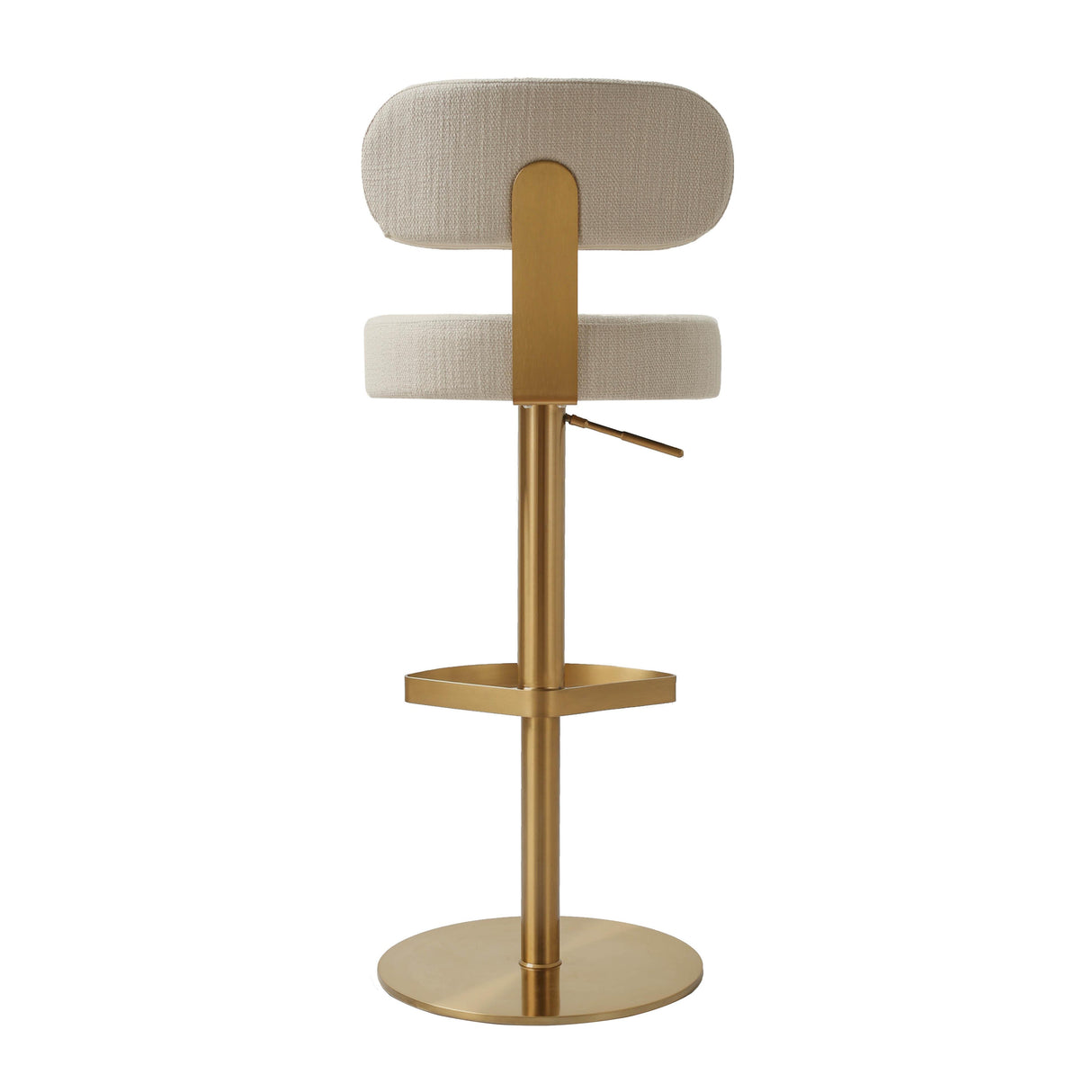 Primrose Cream Textured Performance Fabric Adjustable Stool