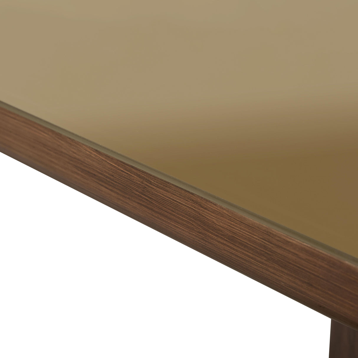 Oani 83" Walnut and Glass Rectangular Dining Table