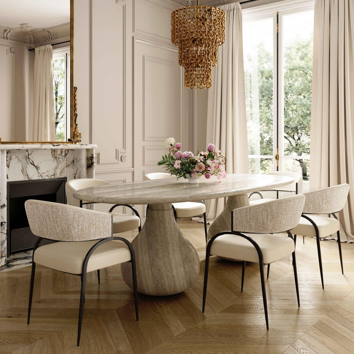 Tatum Vegan Leather 2-Tone Dining Chair