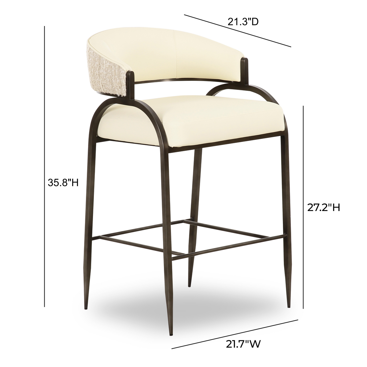 Tatum 2-Tone Performance Vegan Leather Counter Stool - View 6