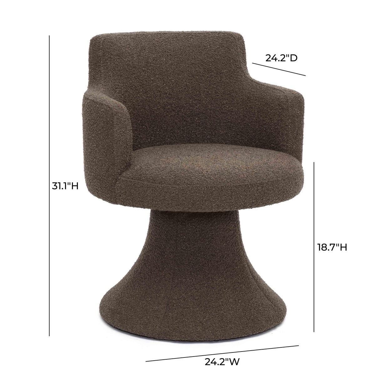 Jeffree Performance Boucle Swivel Dining Chair