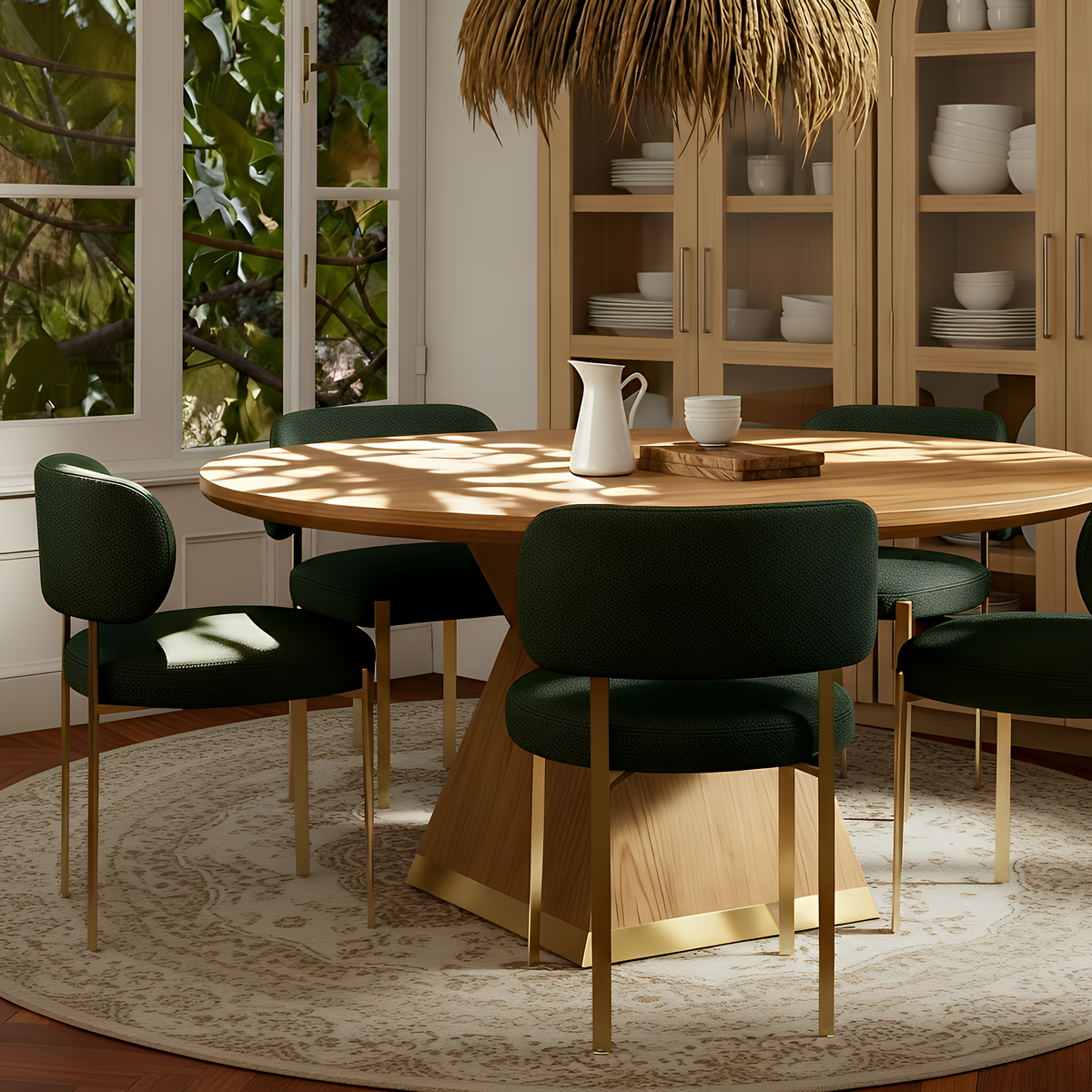 Margaret Green Performance Chenille Dining Chair - View 2