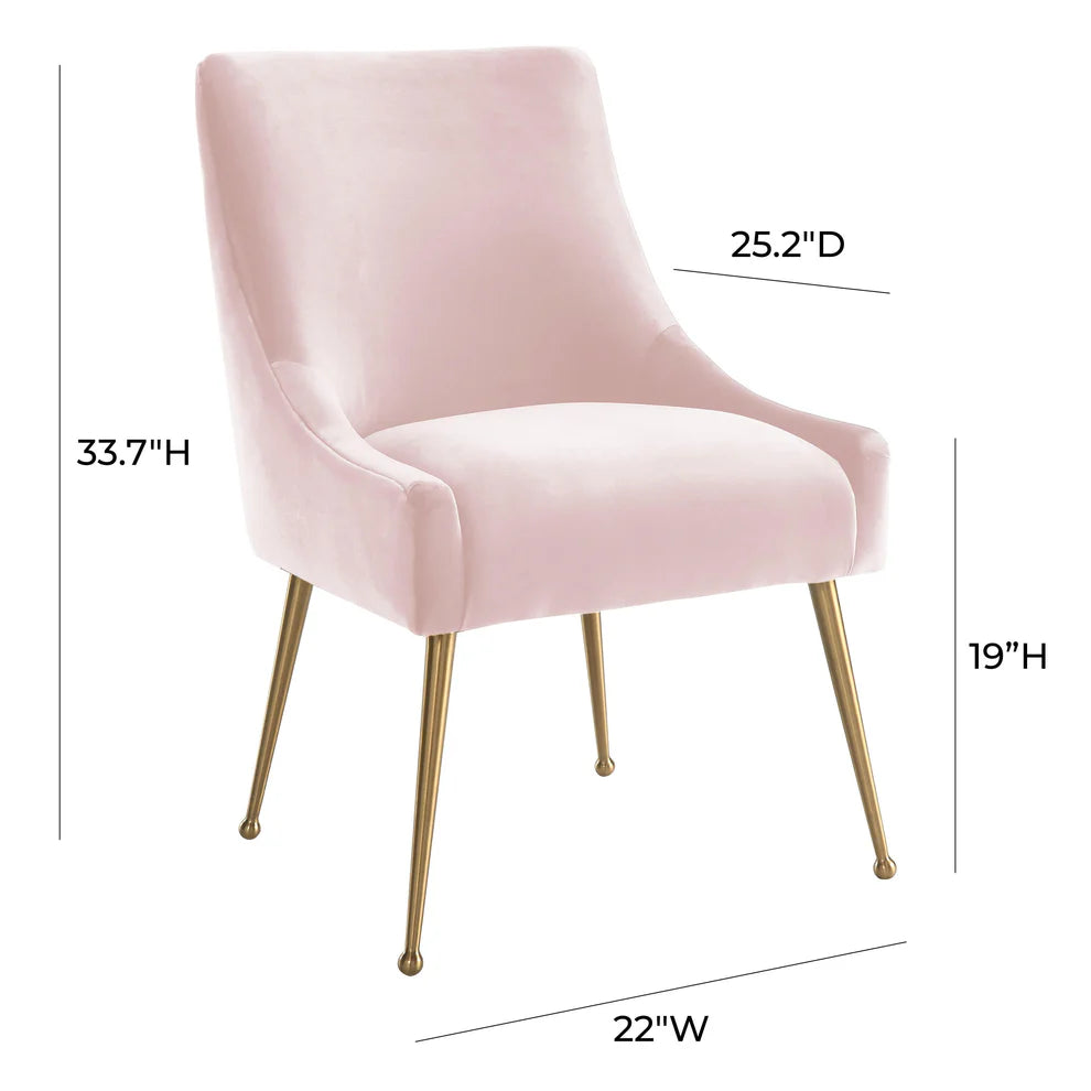 Beatrix Cognac Velvet Side Chair
