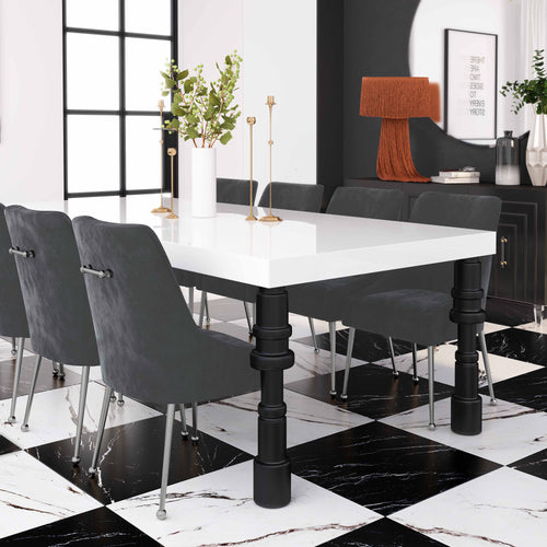 Beatrix Grey Velvet Side Chair - Silver Legs