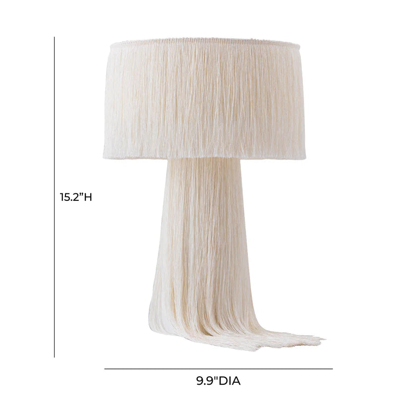 Atolla Cream Tassel Table Lamp dimensions