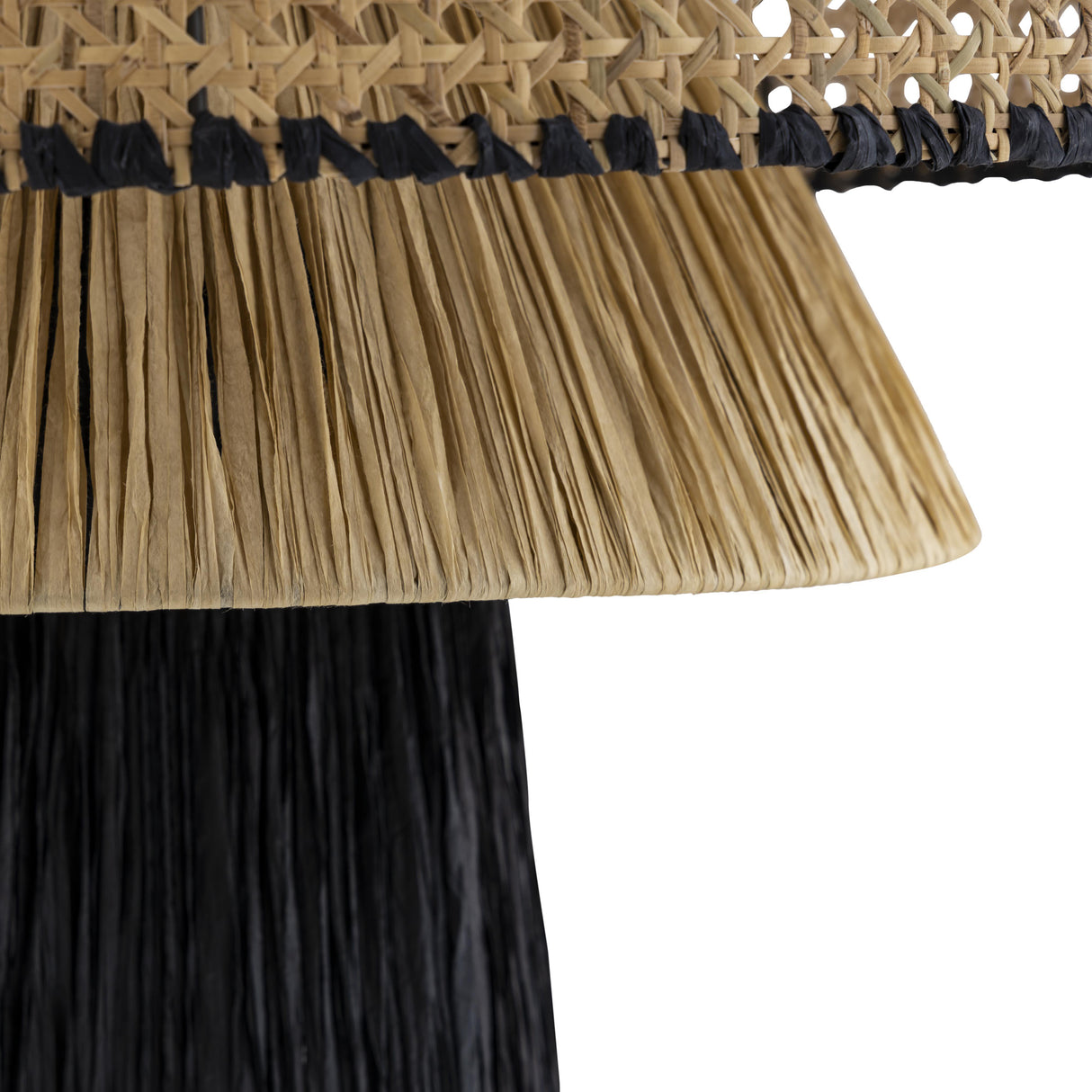 Rylie Natural & Black Raffia Pendant Lamp