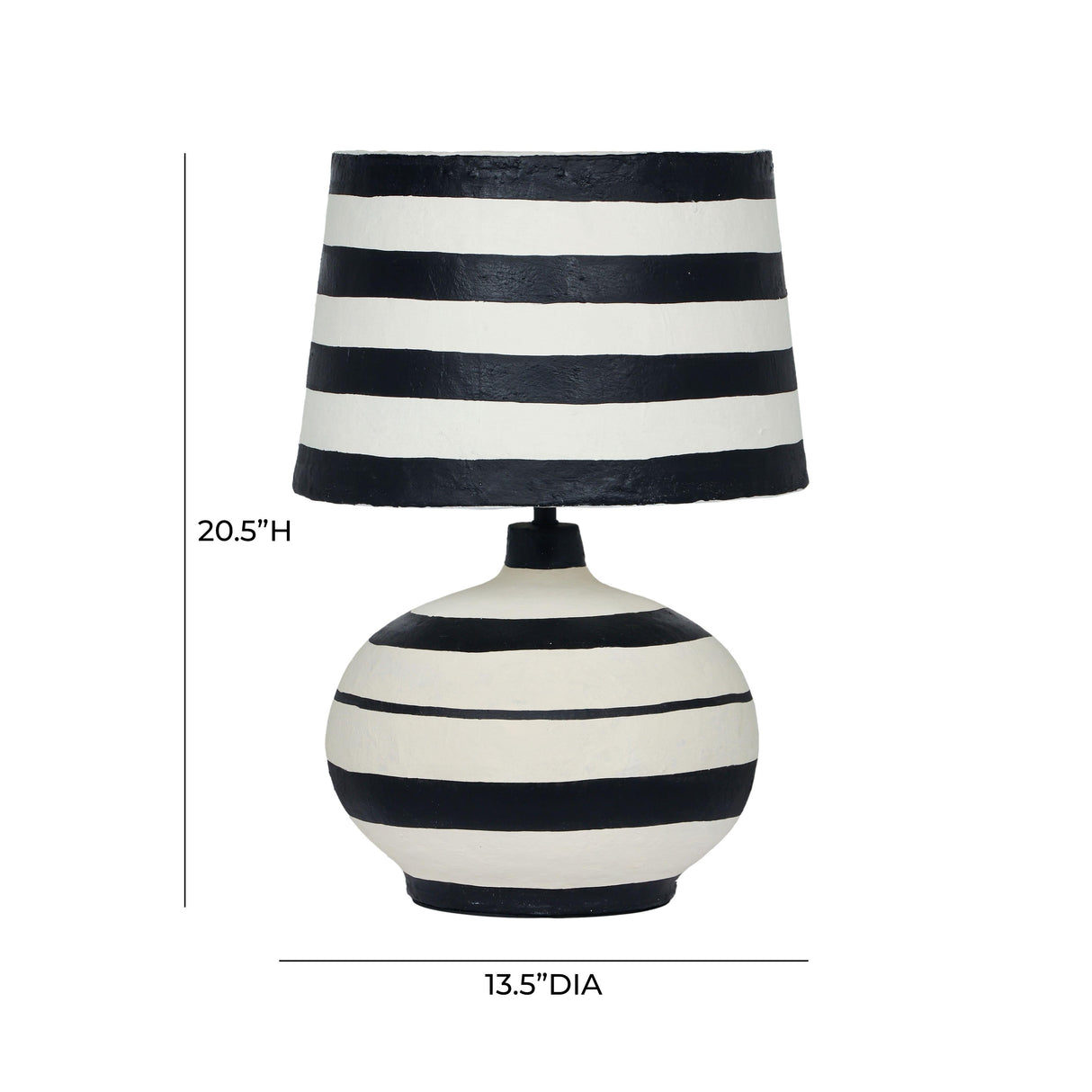 Positano Striped Papier Mache Table Lamp