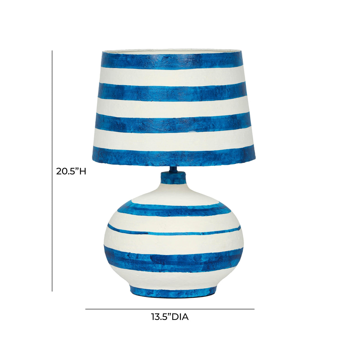 Positano Striped Papier Mache Table Lamp