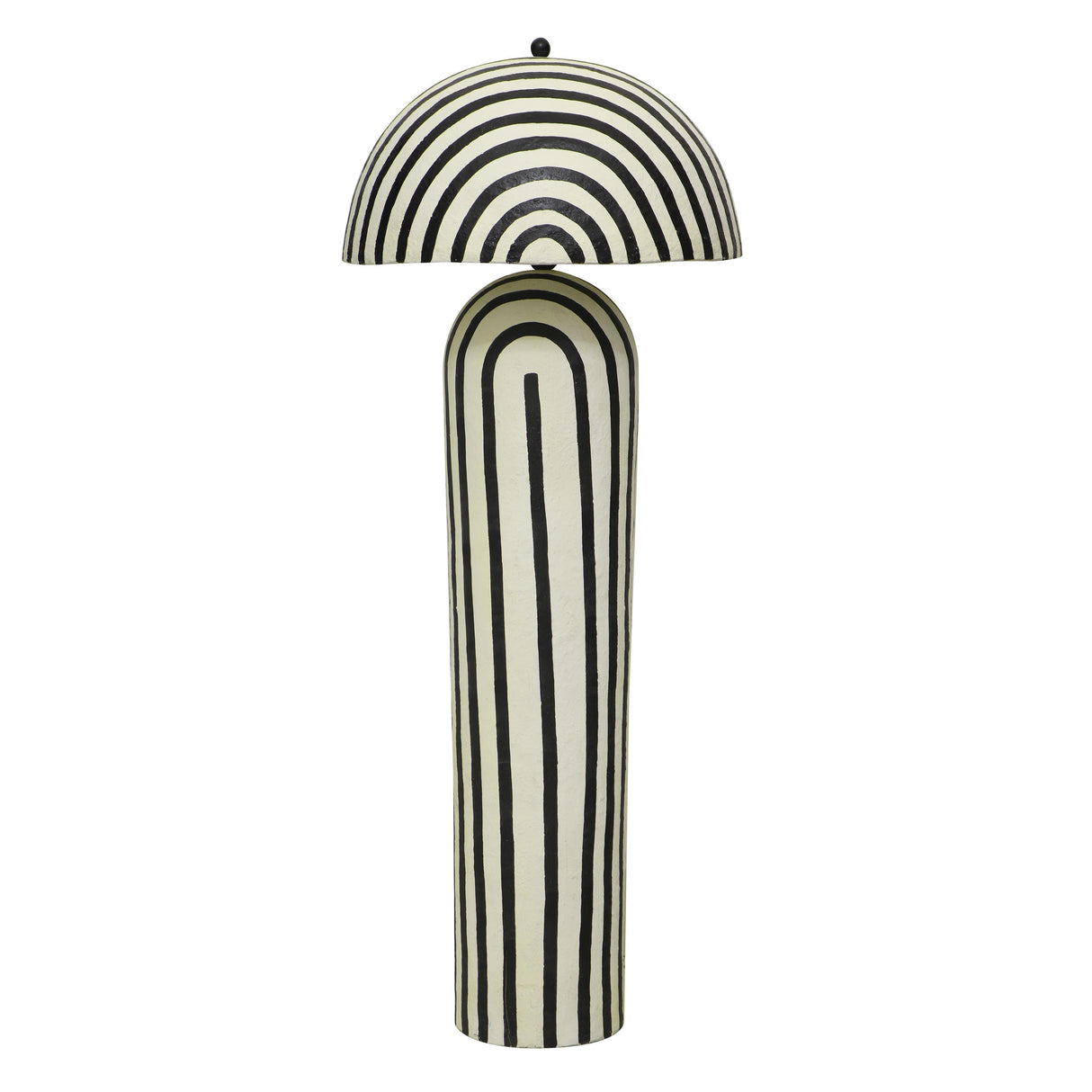 Maiori Black Striped Papier Mache Floor Lamp