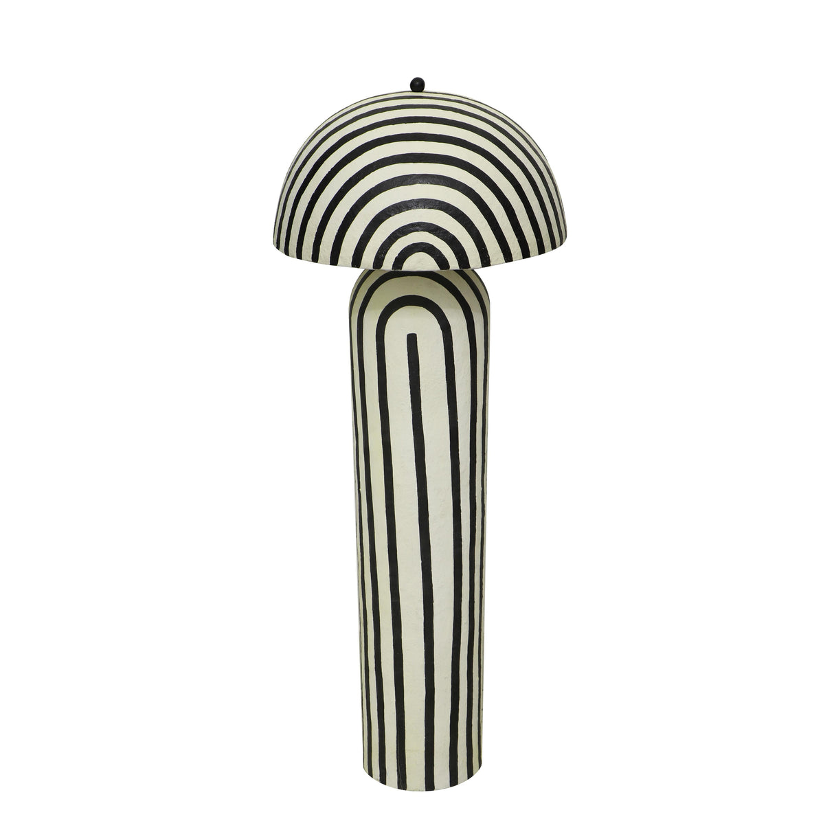 Maiori Black Striped Papier Mache Floor Lamp