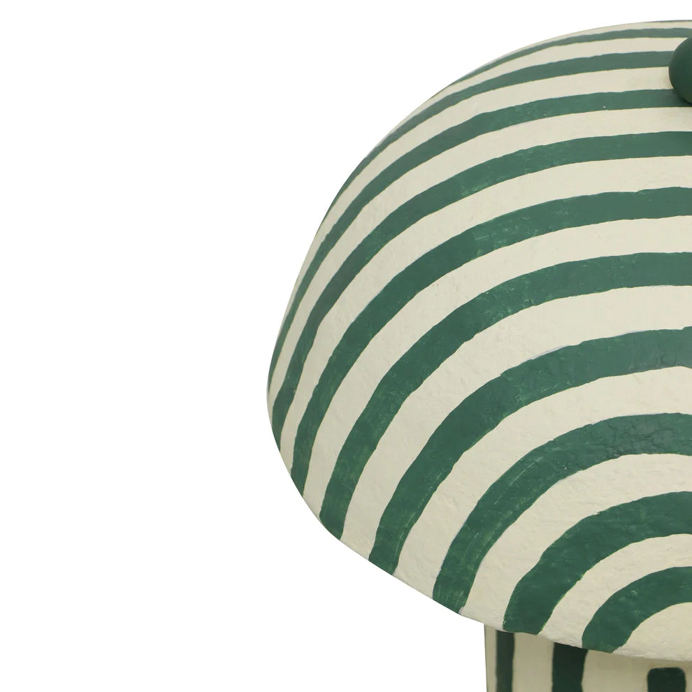 Maiori Black Striped Papier Mache Table Lamp