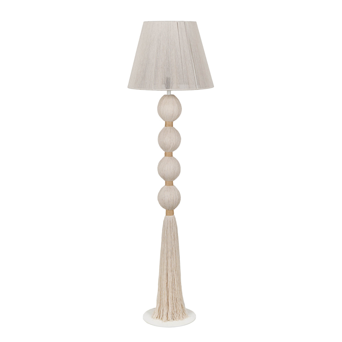 Samba White Cotton Floor Lamp - View 1