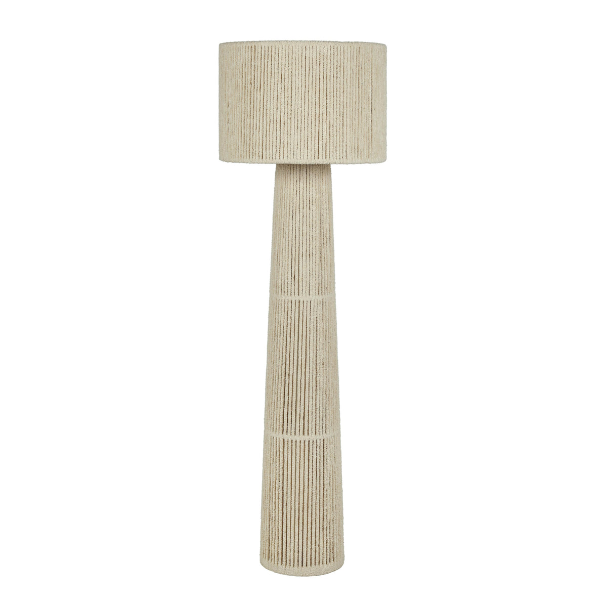 Tapered Natural Chenille Fiber Floor Lamp - View 1
