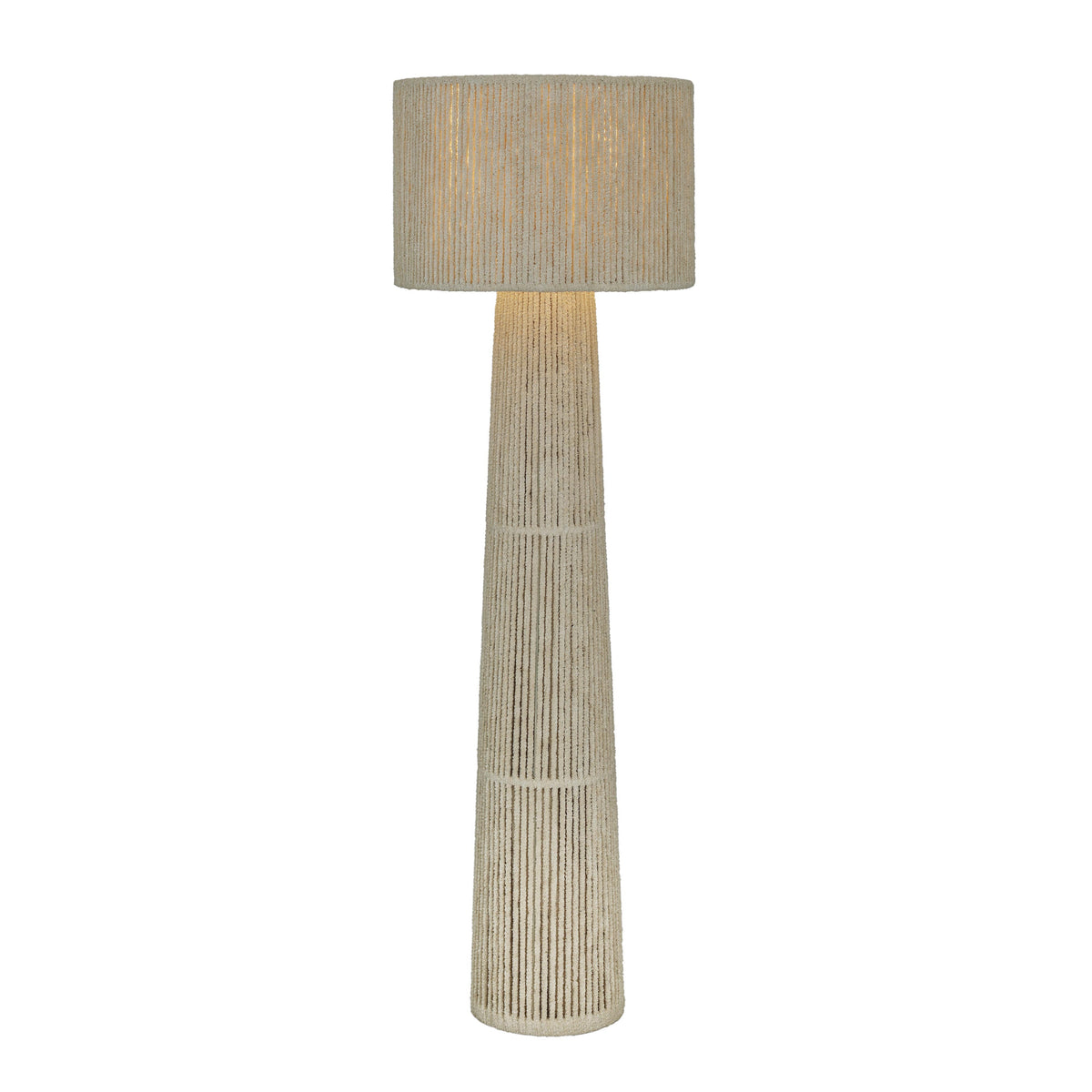 Tapered Natural Chenille Fiber Floor Lamp - View 3