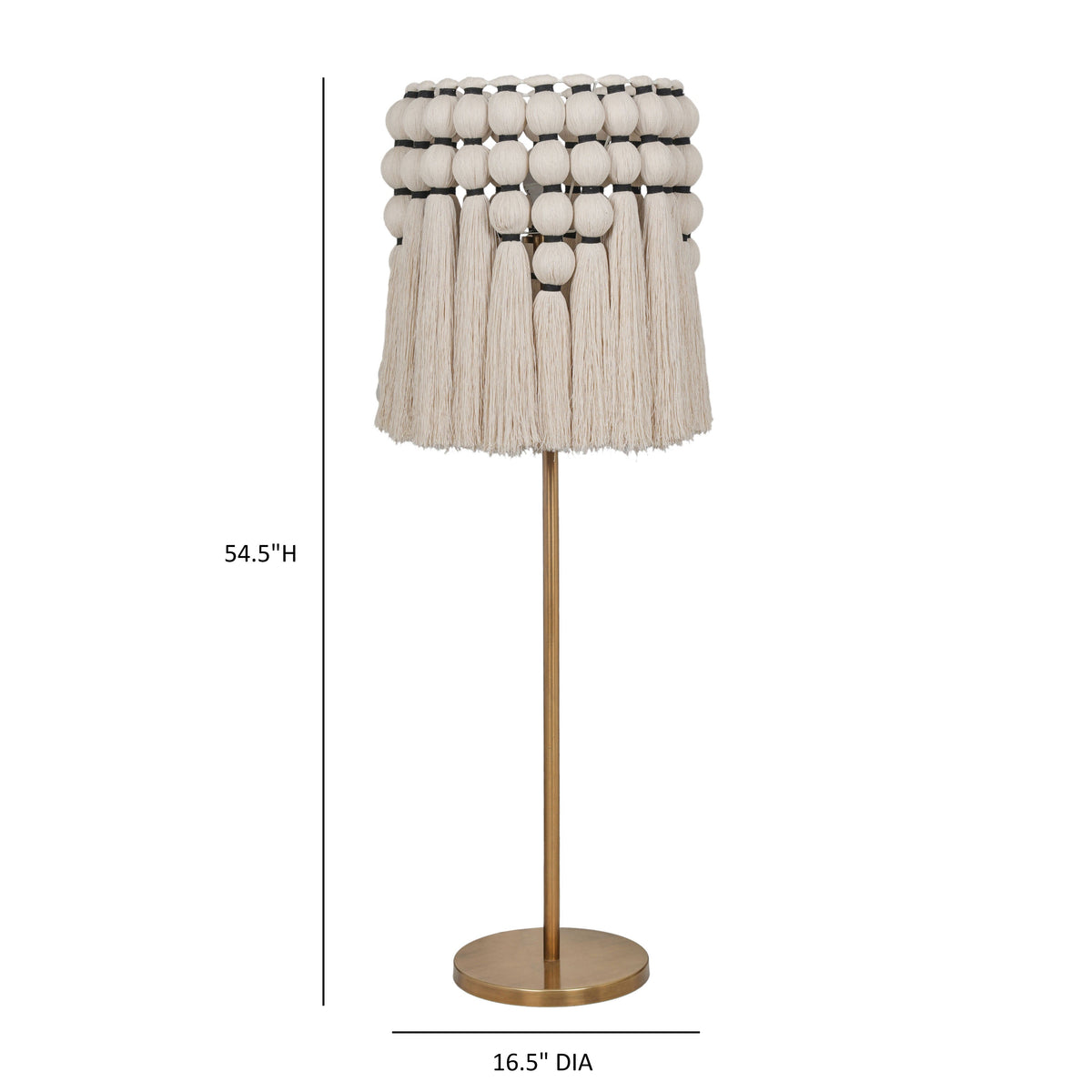 Tutu Cream Cotton Tasseled Floor Lamp - View 6