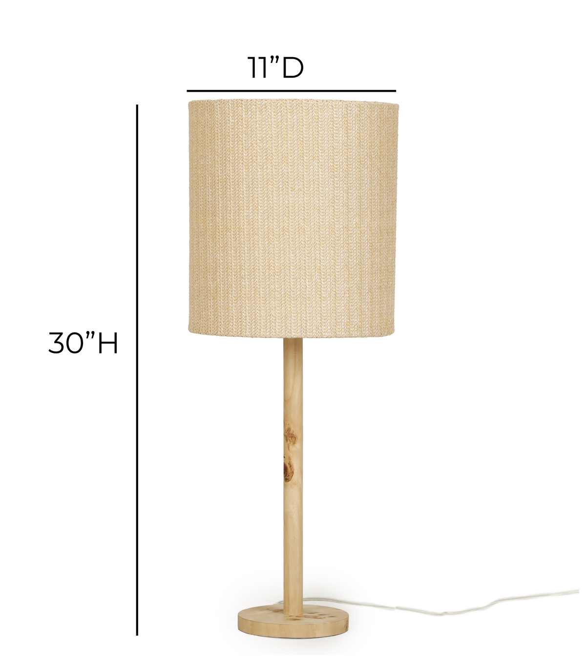 Lamia Natural Burl and Raffia Contract-Grade Table Lamp - View 7