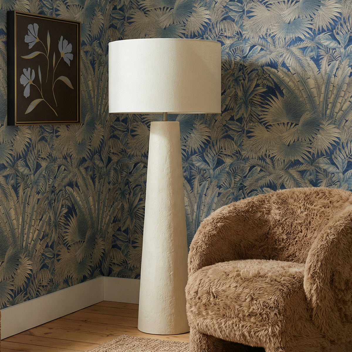 Yala Cream Papier Mache Floor Lamp - View 2