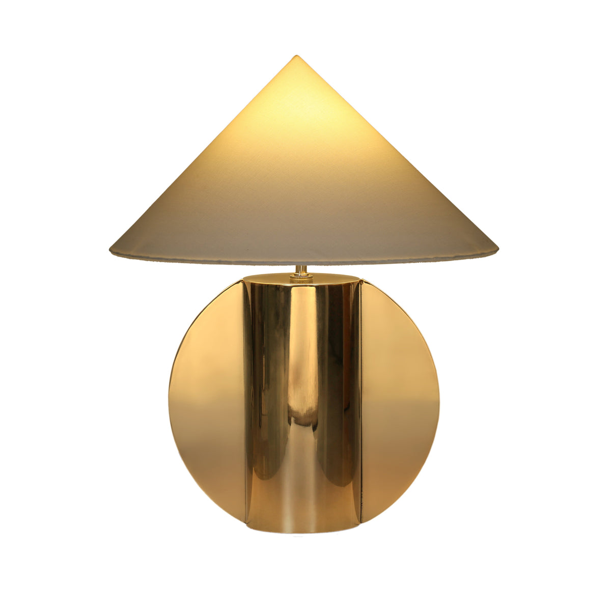 Geo Semi-Circled Chrome Table Lamp - View 3