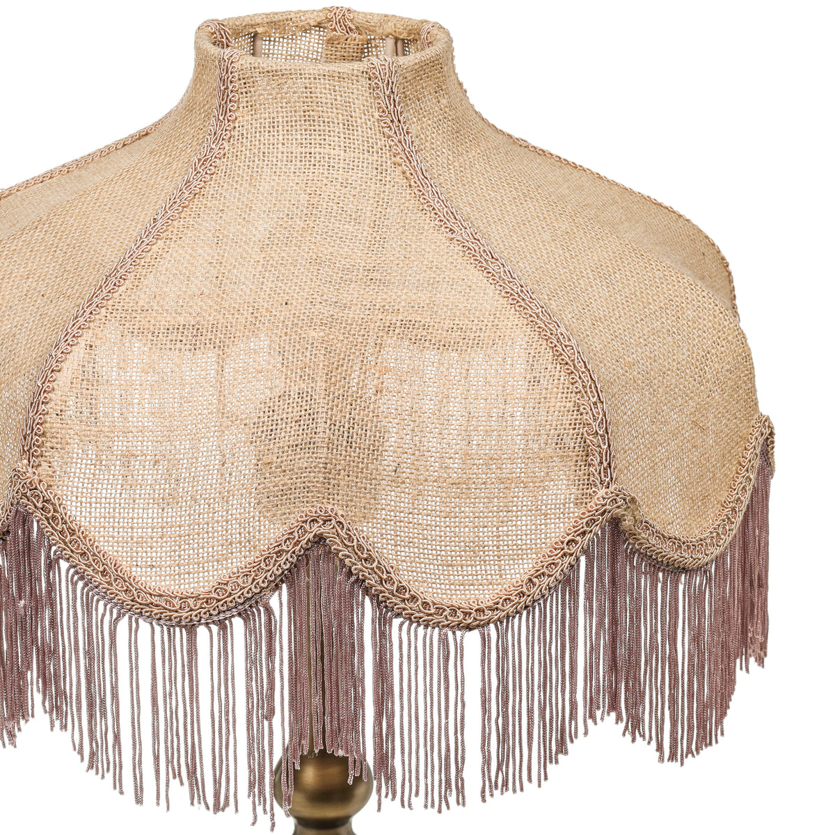 Buchanan Jute Fringed Scalloped Table Lamp - View 5