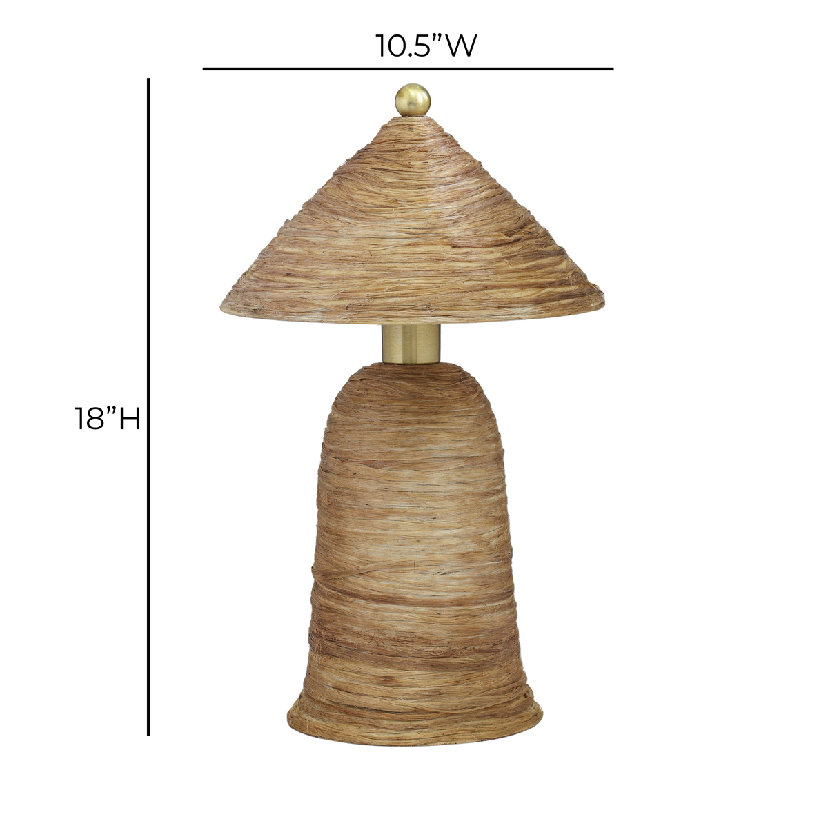 Coco Natural Coconut Fiber Pointed Table Lamp - View 6