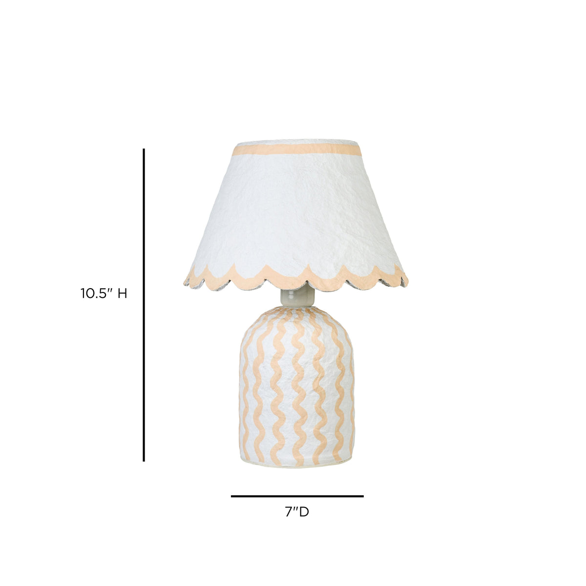 Blum Scalloped Cotton Mache Table Lamp - View 6