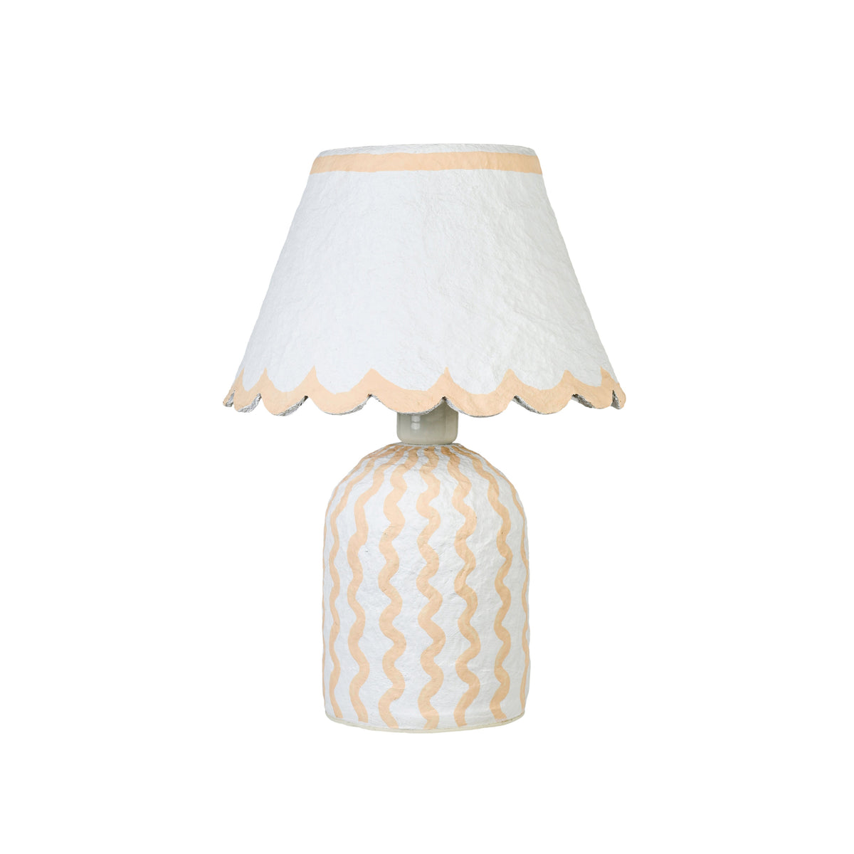 Blum Scalloped Cotton Mache Table Lamp - View 1