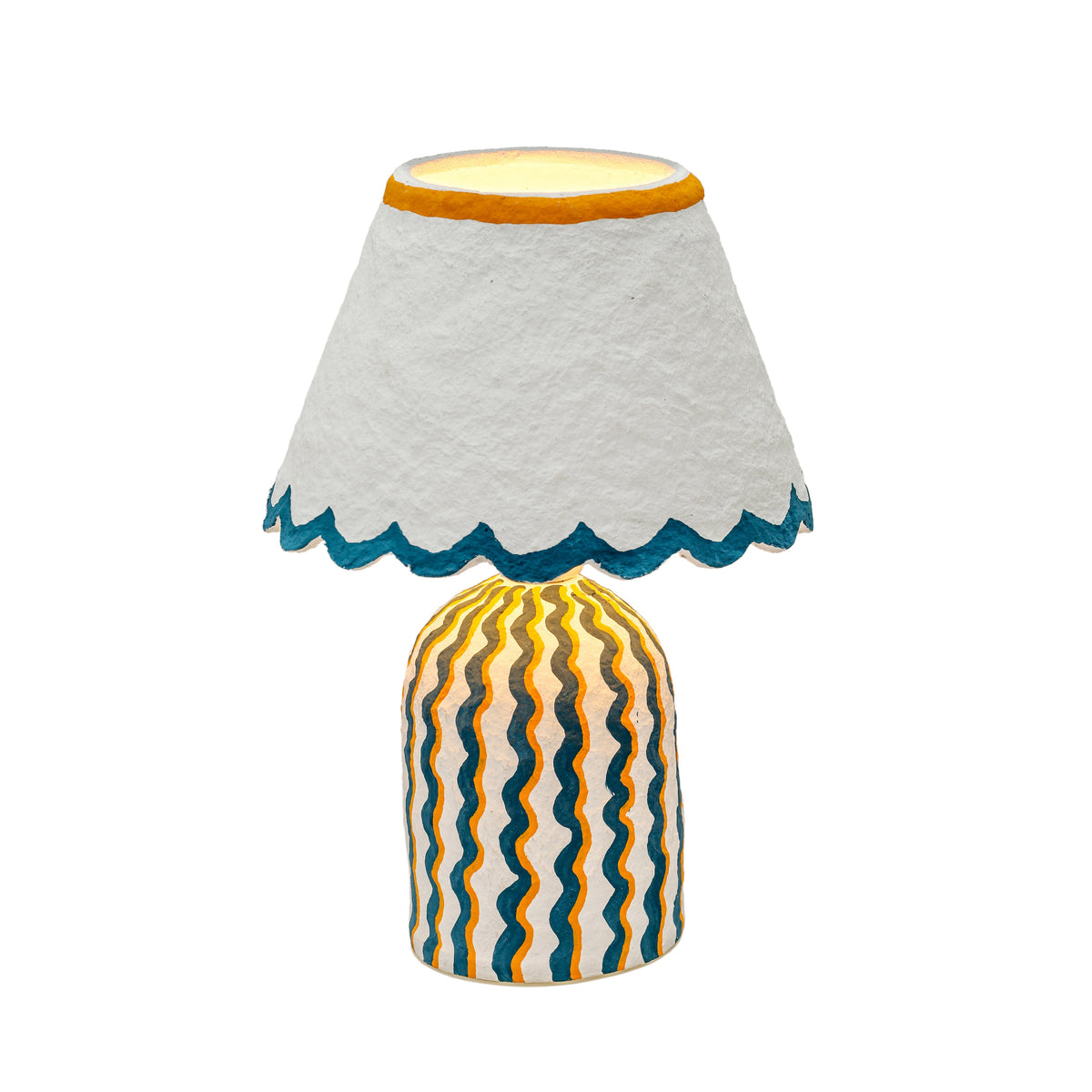 Blum Scalloped Cotton Mache Table Lamp - View 9