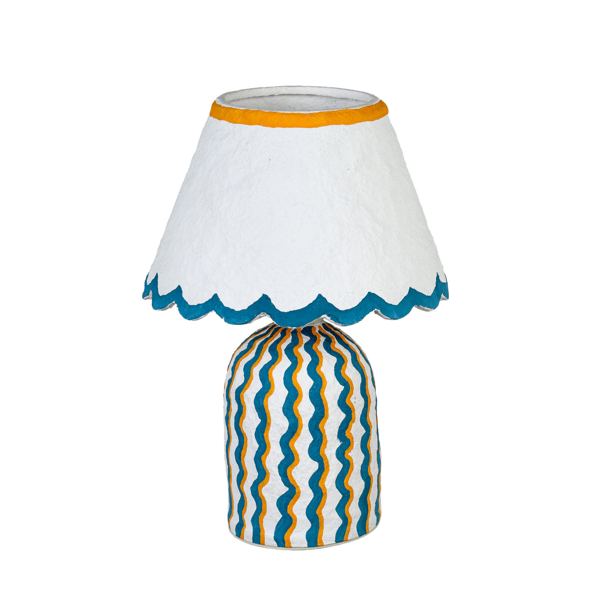 Blum Scalloped Cotton Mache Table Lamp - View 10