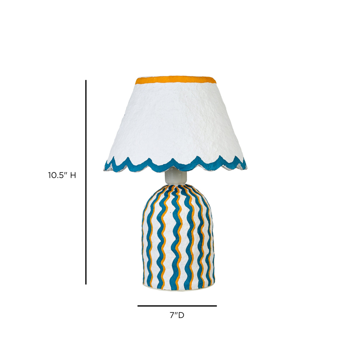 Blum Scalloped Cotton Mache Table Lamp - View 12