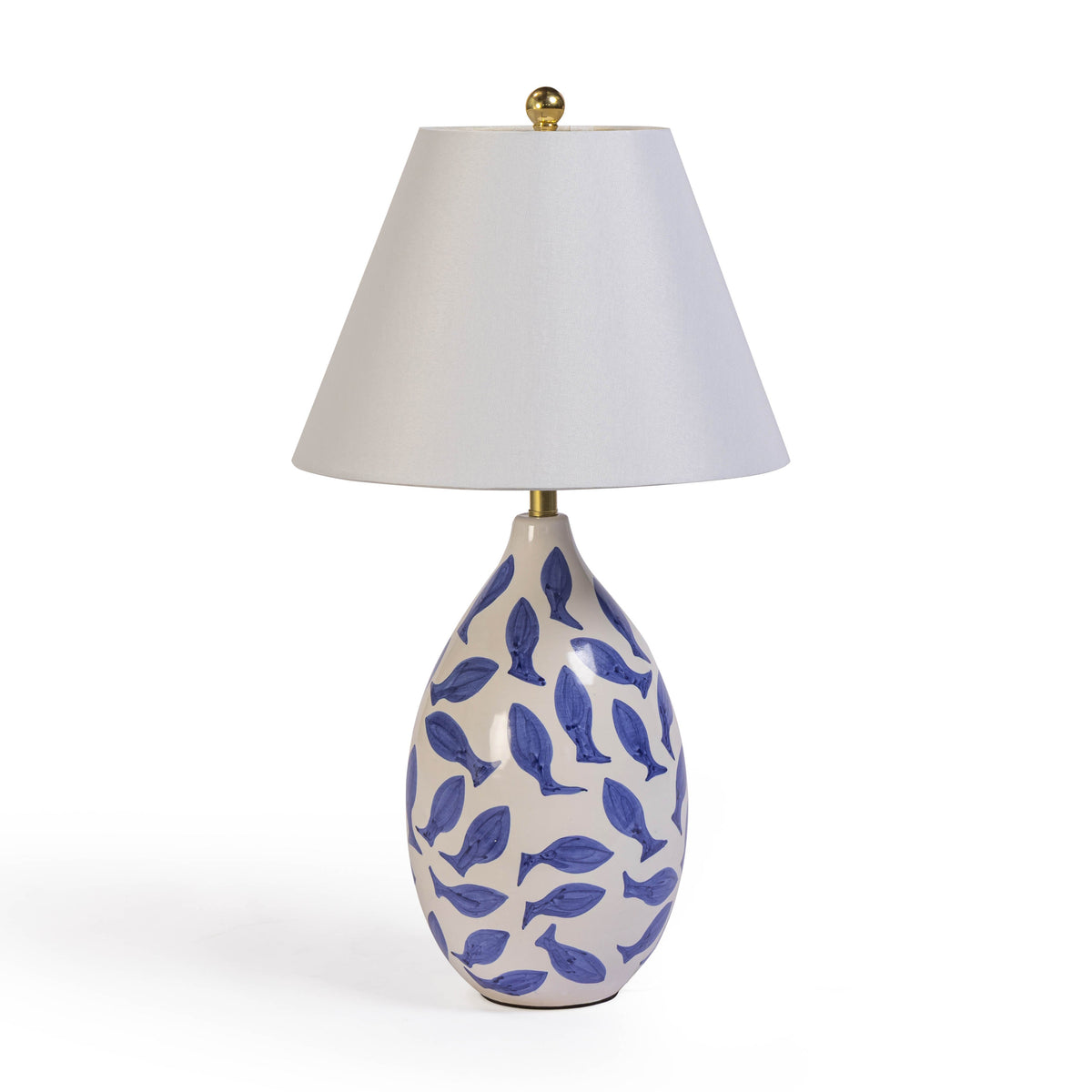 Sardine White & Blue Ceramic Table Lamp - View 1