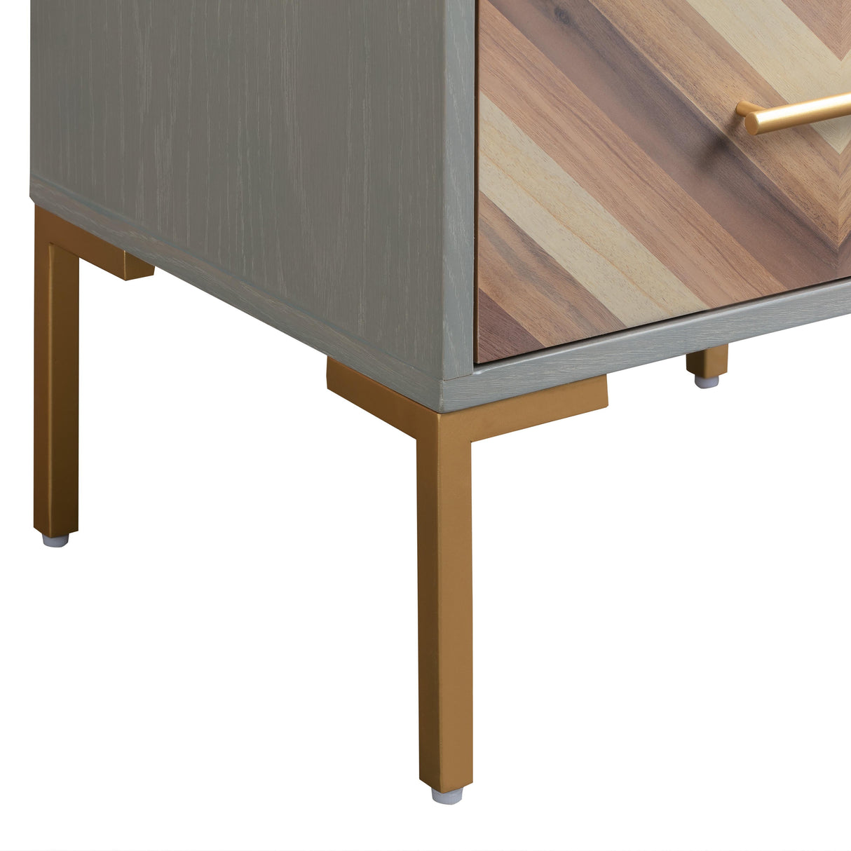 Quinn 19" Grey 2-Drawer Side Table