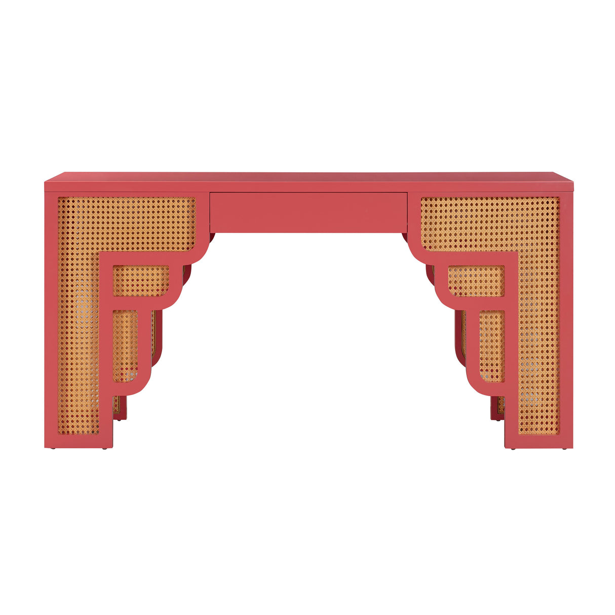 Suzie 62" Rattan Executive Desk With Drawer