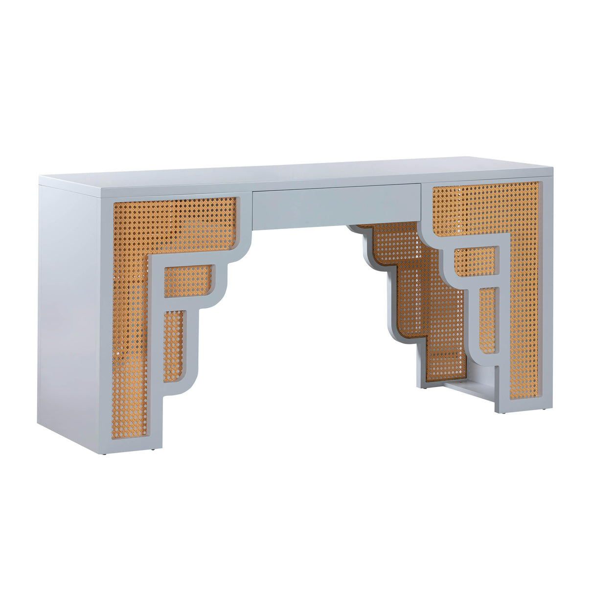 Suzie 62" Rattan Executive Desk With Drawer