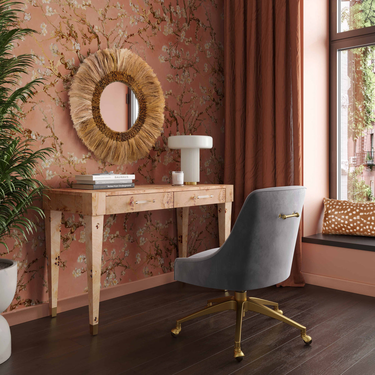 Beatrix Performance Velvet Office Swivel Chair - View 14