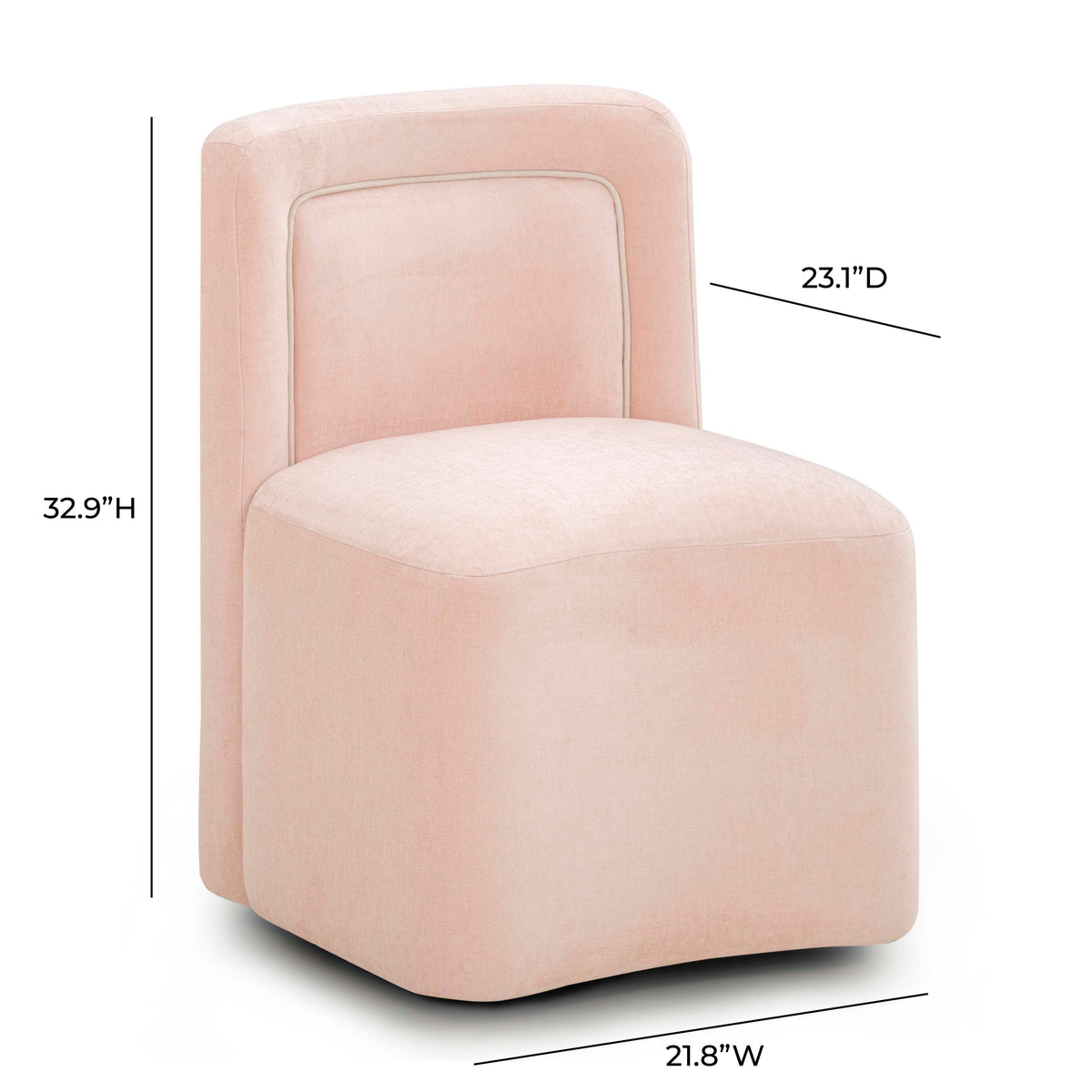 Dolce Performance Velvet Rolling Desk Chair - View 21