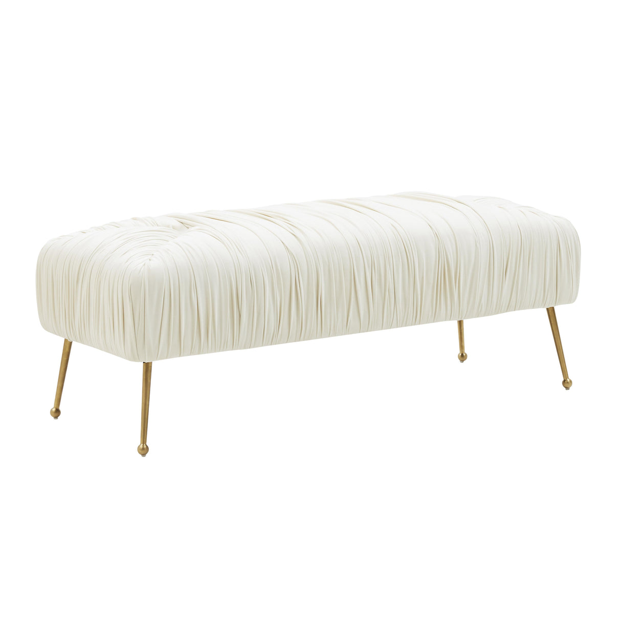 Jessica 47" Cream Velvet Bench