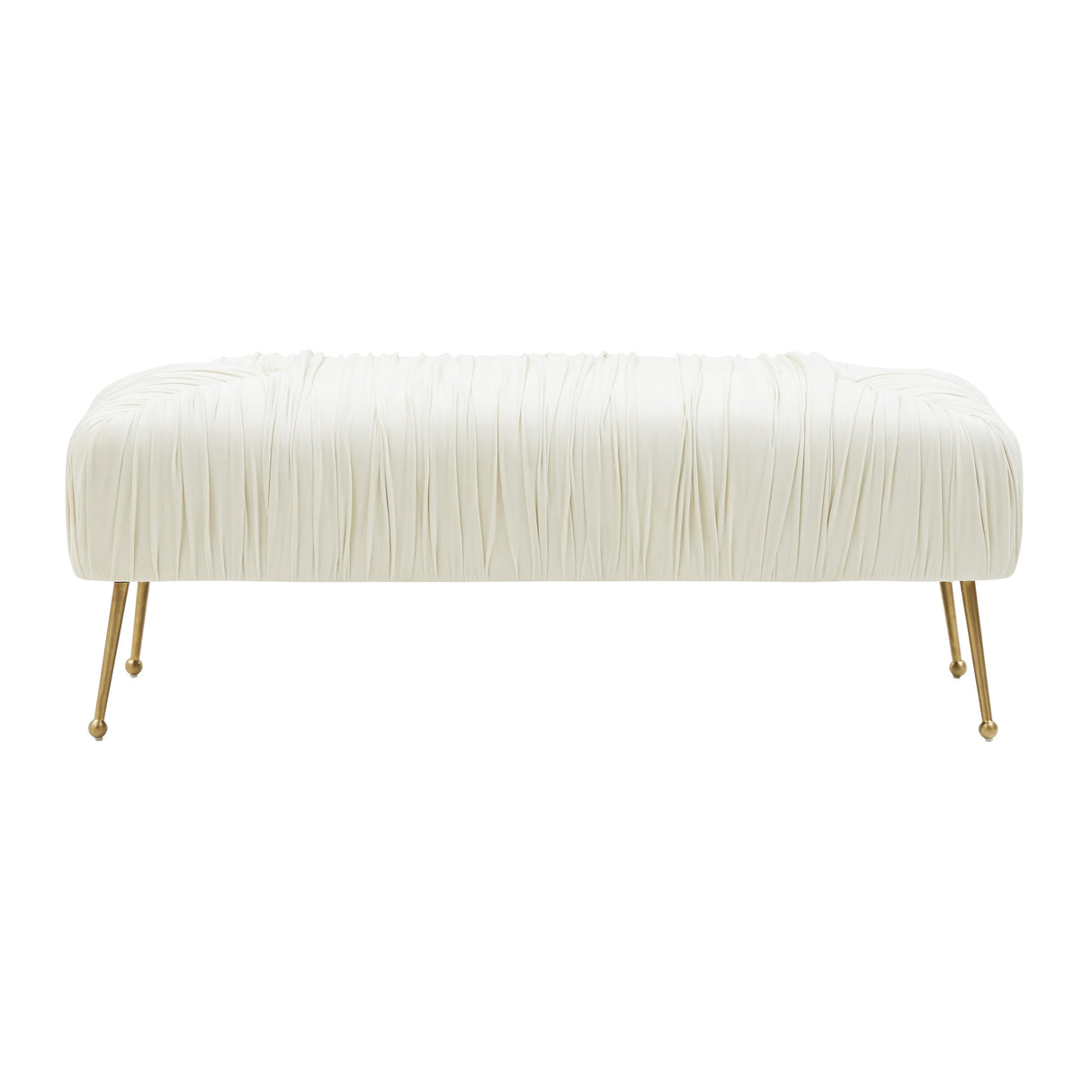Jessica 47" Cream Velvet Bench