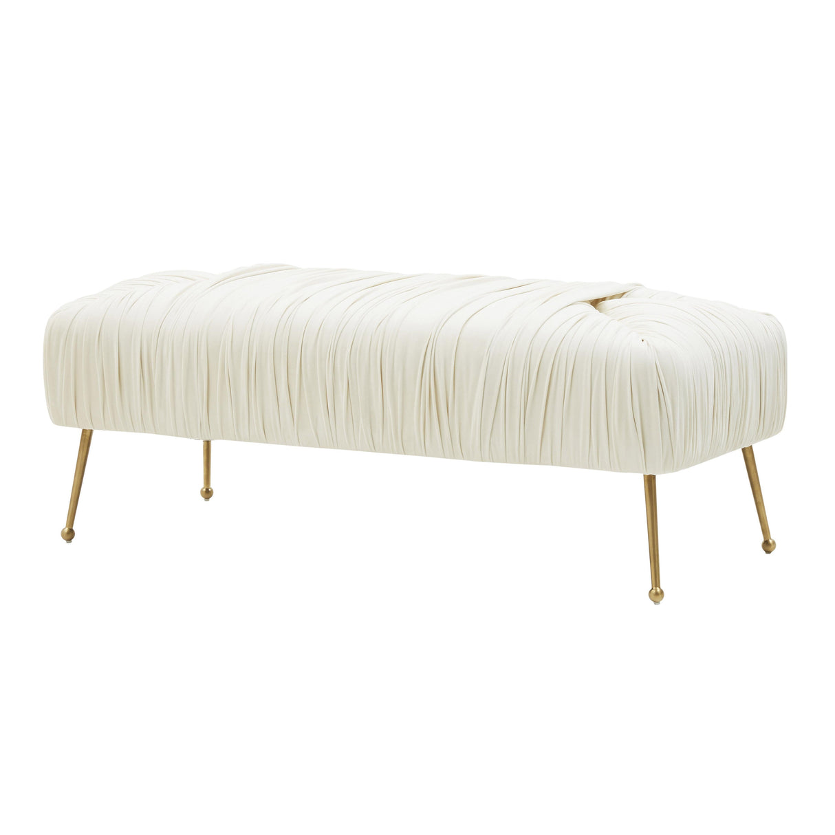 Jessica 47" Cream Velvet Bench